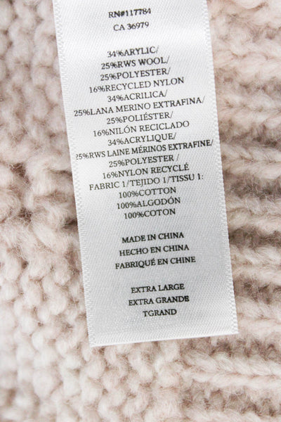 Rails Womens Pullover Pink Geometric Crew Neck Short Sleeve Acrylic Size XL