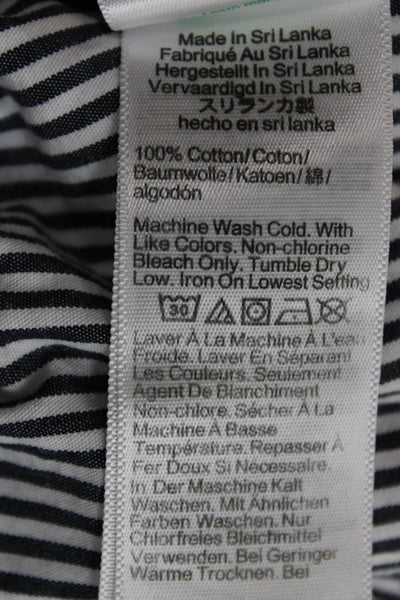 J Crew Womens Black Striped Cotton Cropped Pants Petite Size 2XS