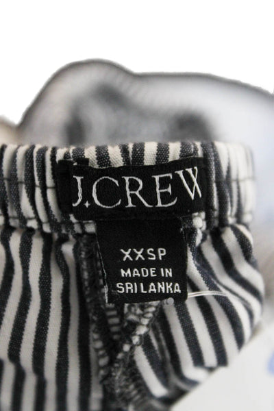 J Crew Womens Black Striped Cotton Cropped Pants Petite Size 2XS