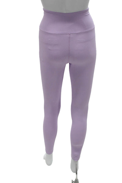 Year Of Ours x Bandier Womens Purple Striped Nylon Compression Leggings Size XS