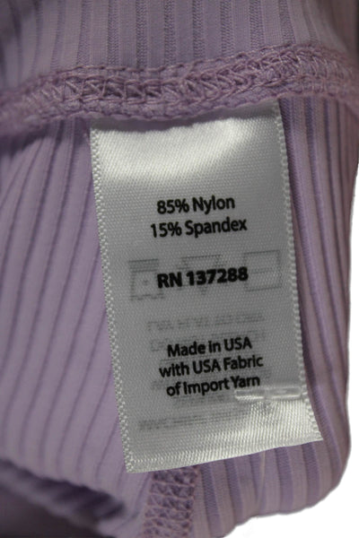 Year Of Ours x Bandier Womens Purple Striped Nylon Compression Leggings Size XS