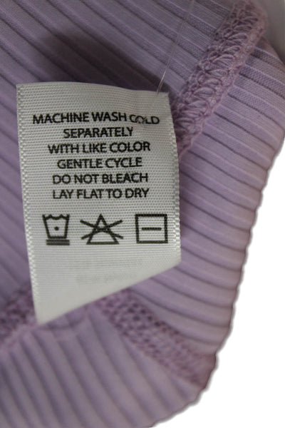 Year Of Ours x Bandier Womens Purple Striped Nylon Compression Leggings Size XS