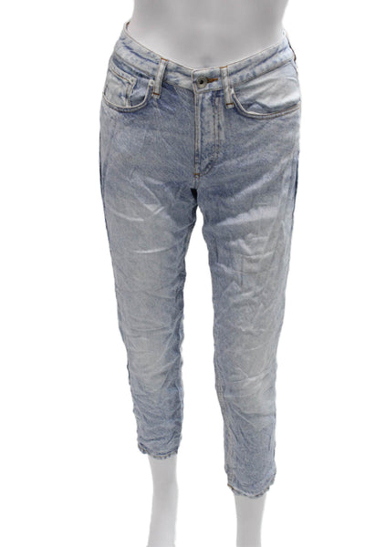 Rag & Bone Women Mom Jeans Blue Rayon Button Size 23