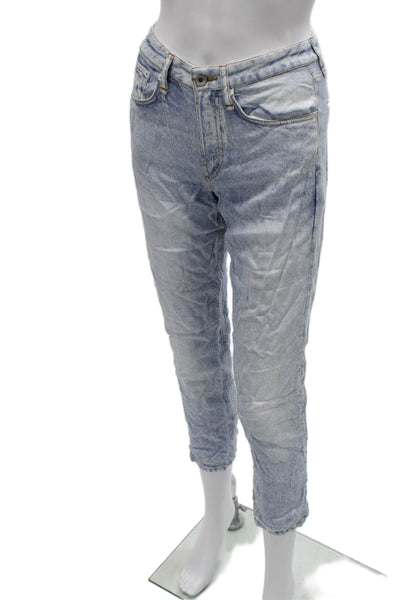 Rag & Bone Women Mom Jeans Blue Rayon Button Size 23