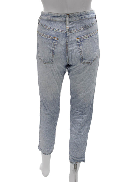 Rag & Bone Women Mom Jeans Blue Rayon Button Size 23