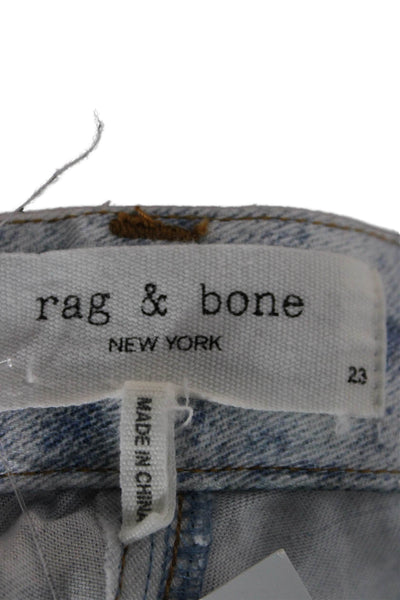 Rag & Bone Women Mom Jeans Blue Rayon Button Size 23