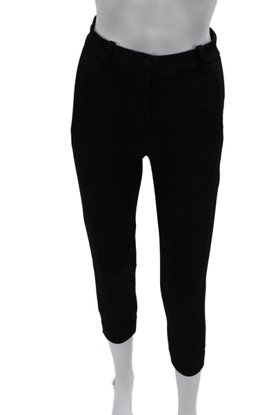 J Crew Womens Cropped Black Polyester Zip Pants Size 00P