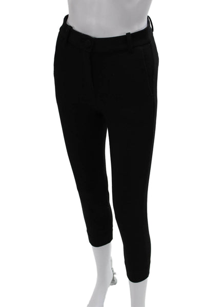 J Crew Womens Cropped Black Polyester Zip Pants Size 00P