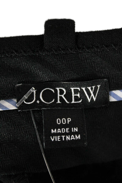 J Crew Womens Cropped Black Polyester Zip Pants Size 00P