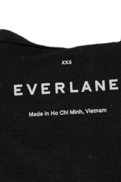 Everlane Womens Bodycon Sleeveless Black Cotton Dress Round Neck Size 2XS