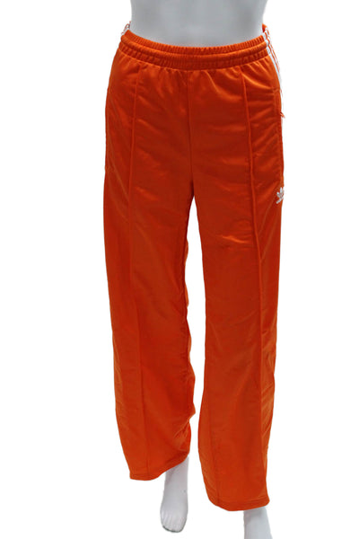 Adidas Unisex Adults Orange Track Pants Polyester Pull On Size 2XS