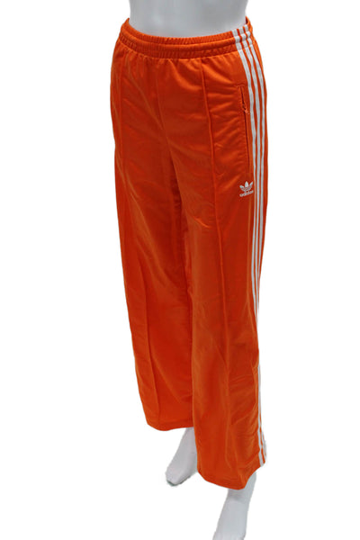 Adidas Unisex Adults Orange Track Pants Polyester Pull On Size 2XS