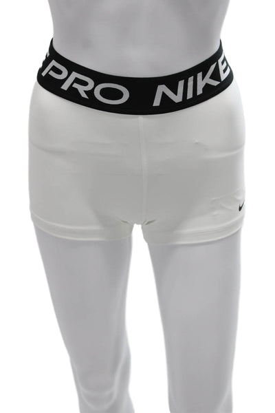 Nike Women Athletic White Polyester Shorts Size XS