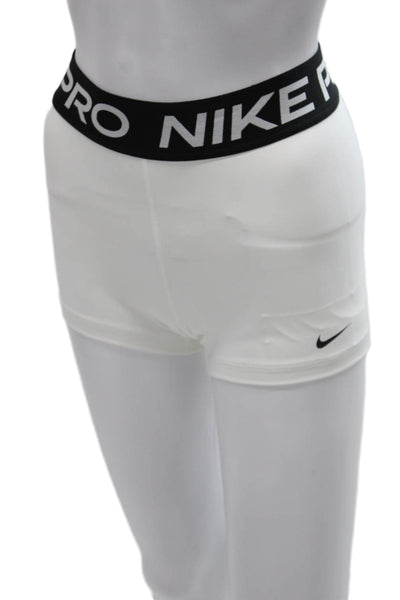 Nike Women Athletic White Polyester Shorts Size XS