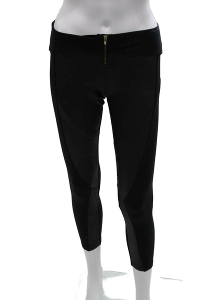 David Lerner Women Ankle Leggings Black Nylon Size S