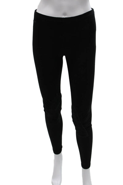 Polo Ralph Lauren Women Ankle Leggings Black Cotton Solid Size S