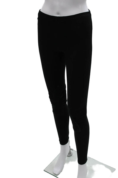 Polo Ralph Lauren Women Ankle Leggings Black Cotton Solid Size S