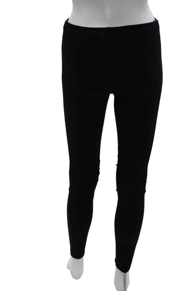 Polo Ralph Lauren Women Ankle Leggings Black Cotton Solid Size S