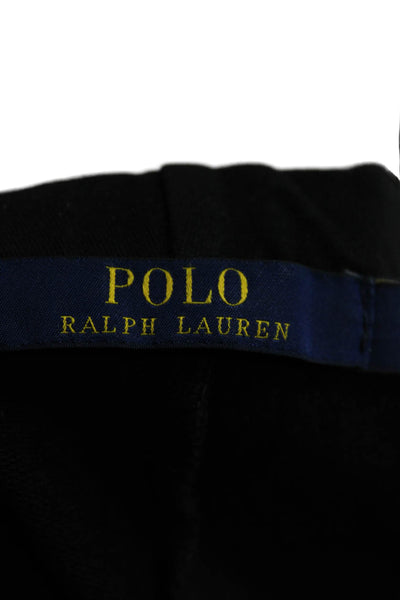 Polo Ralph Lauren Women Ankle Leggings Black Cotton Solid Size S