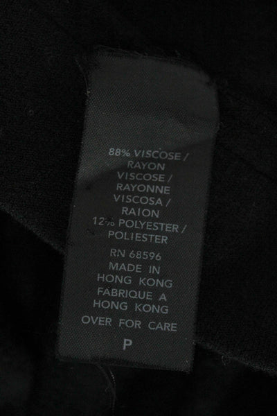 Donna Karan Collection Womens Off Shoulder Long Sleeve Blouse Black Size XS
