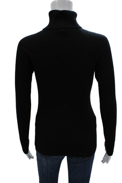 Vince Women Black Wool Turtleneck Pullover Sweater Long Sleeve Size S
