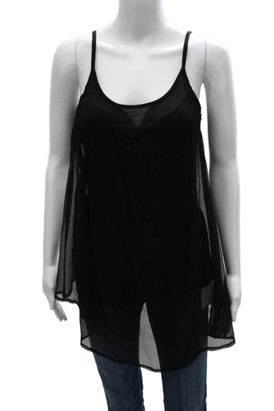Fifth Avenue Shoe Repair Womens Black Viscose Tank Round Neck Sleeveless Size 1