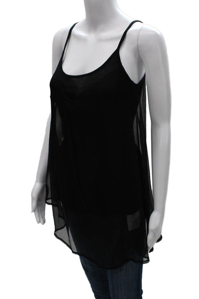 Fifth Avenue Shoe Repair Womens Black Viscose Tank Round Neck Sleeveless Size 1
