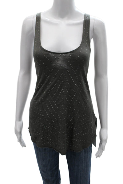 Graham & Spencer Women Tunic Green Geometric Scoop Neck Sleeveless Size M