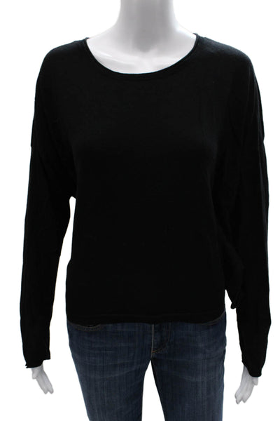 Vince Womens Pullover Sweater Black Wool Crew Neck Long Sleeve Size M