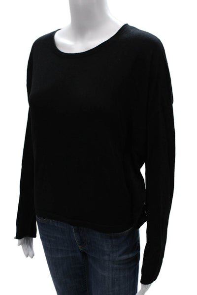 Vince Womens Pullover Sweater Black Wool Crew Neck Long Sleeve Size M