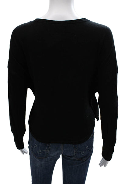 Vince Womens Pullover Sweater Black Wool Crew Neck Long Sleeve Size M