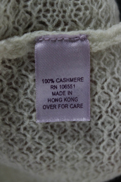 Calypso Christiane Celle Women Cashmere Pullover Sweater Ivory Boatneck Size L