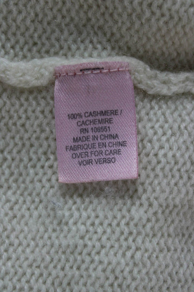 Calypso Saint Barth Womens Ivory Cashmere Pullover Crewneck Longsleeve Size M