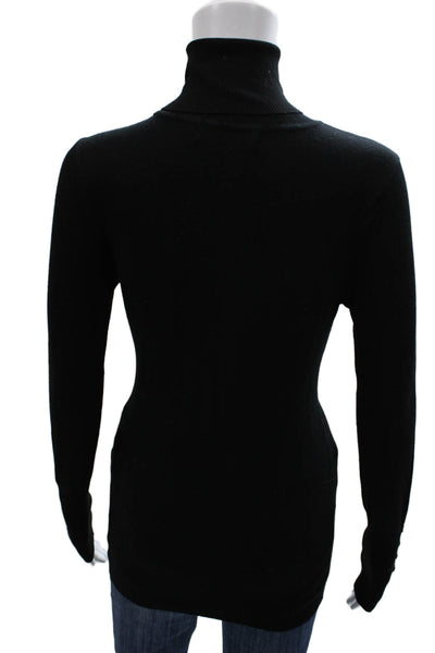 Zara Women Pullover Sweater Turtleneck Black Cotton Long Sleeve Size M