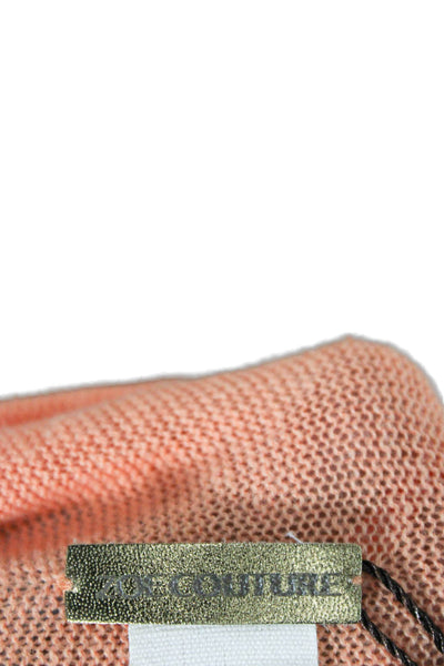 Zoe Couture Women Shrug Sweater Cotton Open Front Short Sleeve Orange Size M
