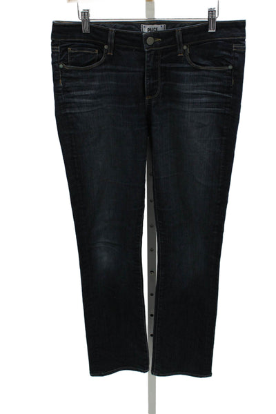 Paige Womens Straight Jeans Blue Low Rise Cotton Blend Inseam 30 Size 31