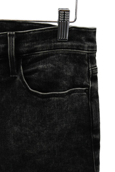 Frame Women Skinny Jeans Black High Rise Cotton Blend Size 30