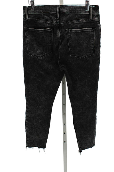 Frame Women Skinny Jeans Black High Rise Cotton Blend Size 30