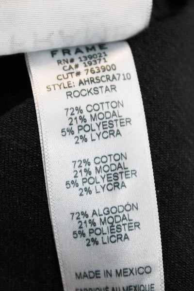Frame Women Skinny Jeans Black High Rise Cotton Blend Size 30