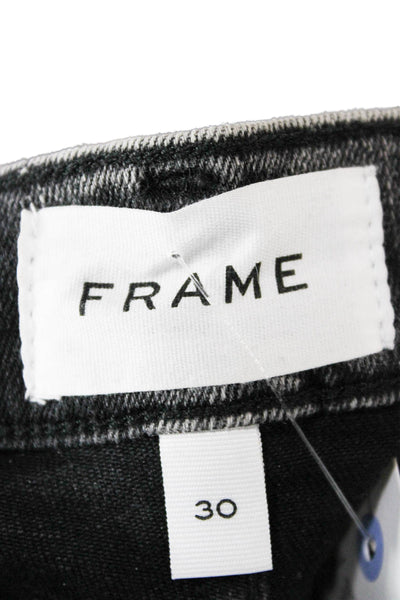 Frame Women Skinny Jeans Black High Rise Cotton Blend Size 30