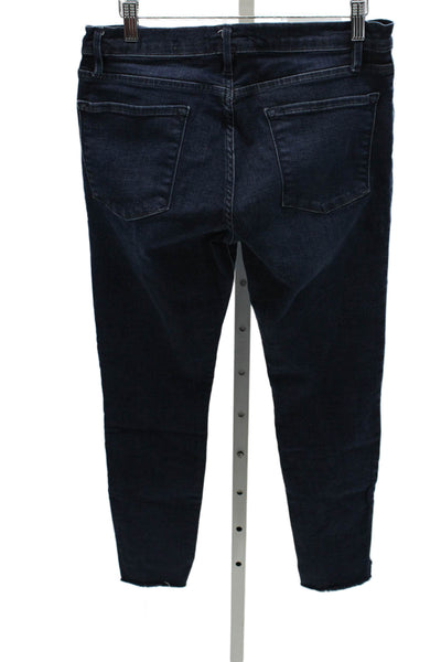 Frame Womens Skinny Blue Jeans Mid Rise Cotton Button Fly Size 30