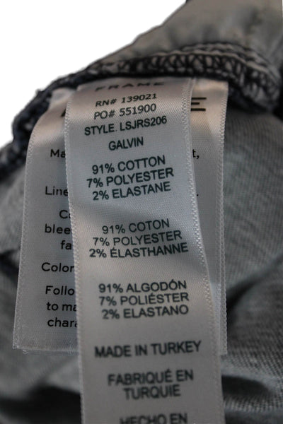 Frame Womens Skinny Blue Jeans Mid Rise Cotton Button Fly Size 30