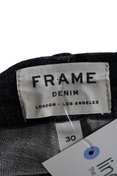 Frame Womens Skinny Blue Jeans Mid Rise Cotton Button Fly Size 30