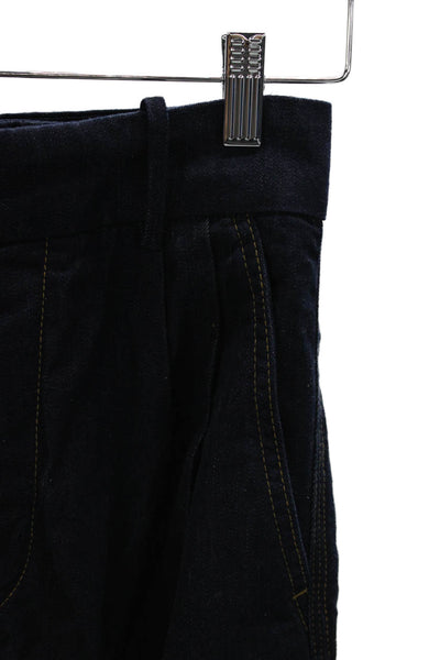 Zara Womens Tapered Jeans High Rise Blue Cotton Zip Inseam 26 Size XS