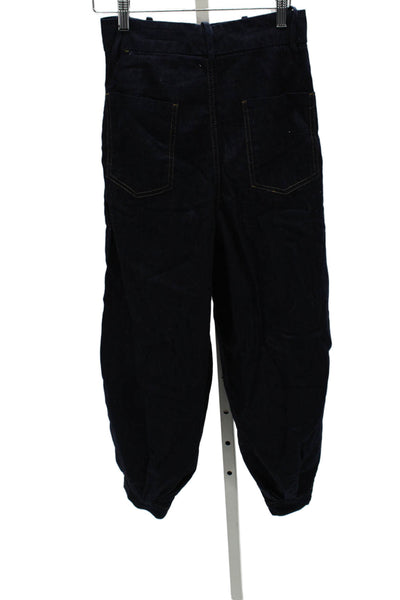Zara Womens Tapered Jeans High Rise Blue Cotton Zip Inseam 26 Size XS