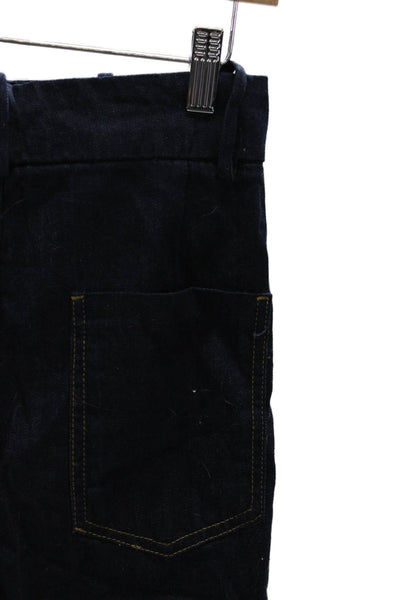 Zara Womens Tapered Jeans High Rise Blue Cotton Zip Inseam 26 Size XS