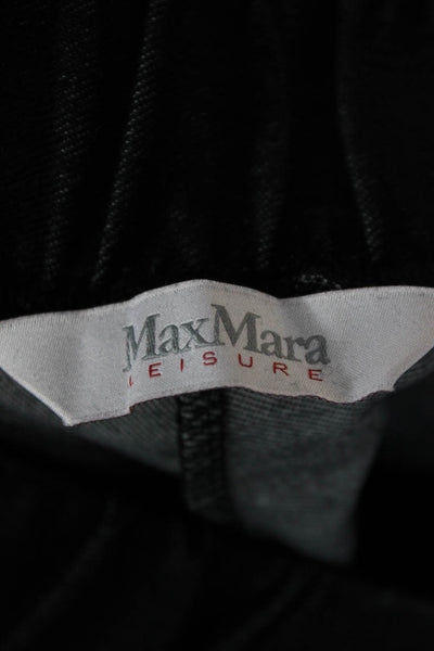 Max Mara Women Jogger Pants Black Cotton Pull On Size S