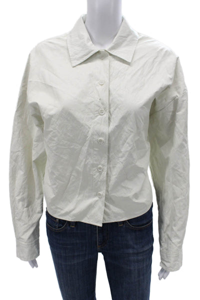 Pharaoh Womens Collared Viscose Button Up Blouse Green Long Sleeve Size 3