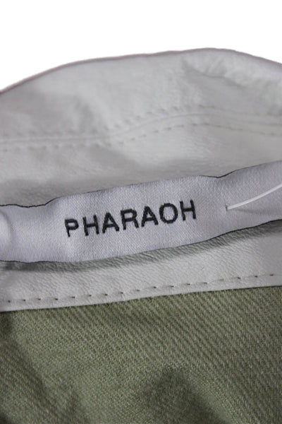 Pharaoh Womens Collared Viscose Button Up Blouse Green Long Sleeve Size 3