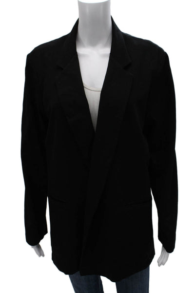 Ripley Rader Women Black Viscose Open Front Jacket Long Sleeve Size 3